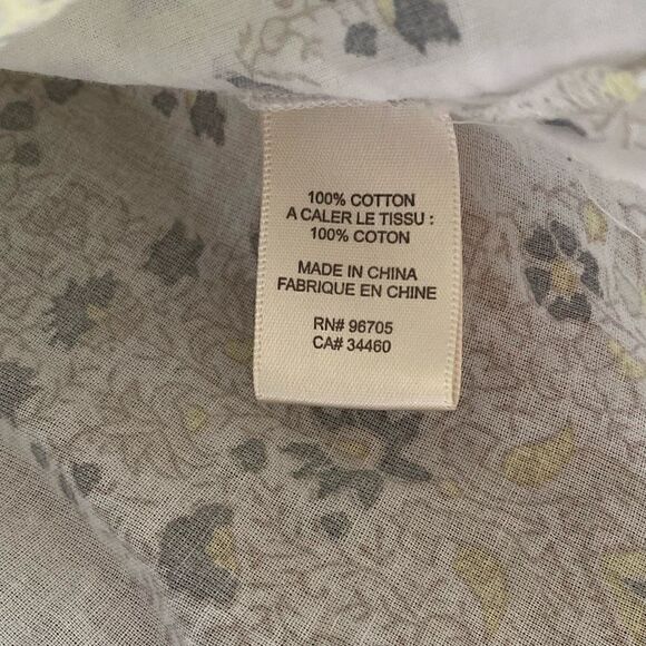 Rebecca Taylor white cotton lightweight neutral floral tunic blouse top size 2 - Picture 4 of 16